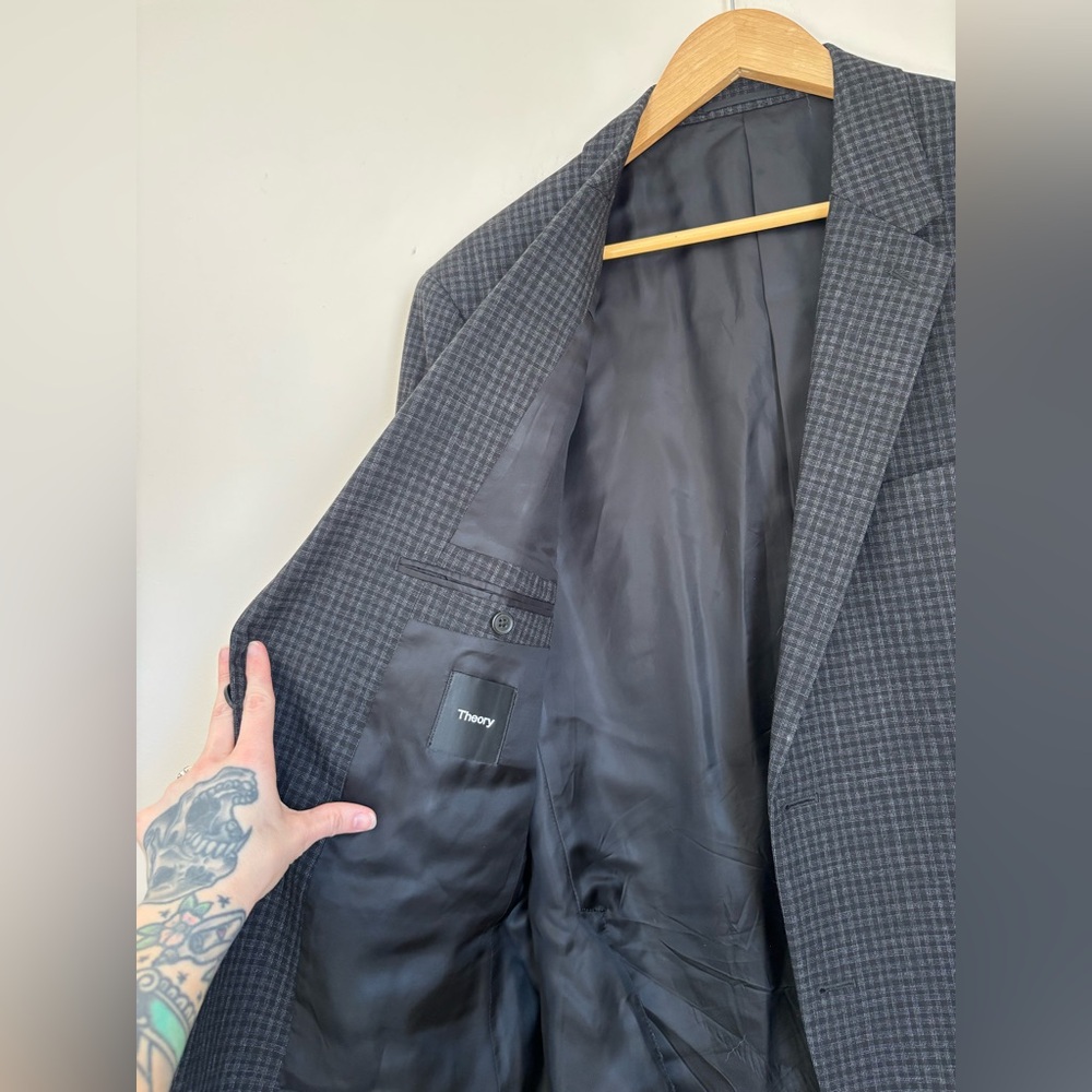Theory Standard Checked Blazer In Wool - Picture 9 of 13